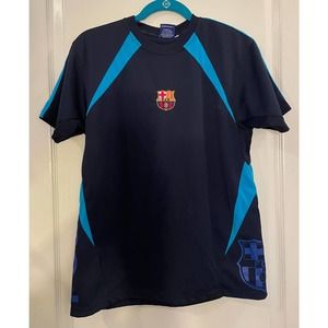 FCB Barcelona Barca Official Men’s Size Large Jersey Navy Royal Short Sleeve